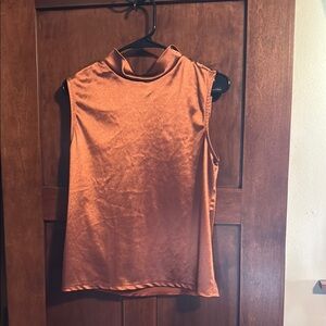 Sleek Orange Sleeveless Top